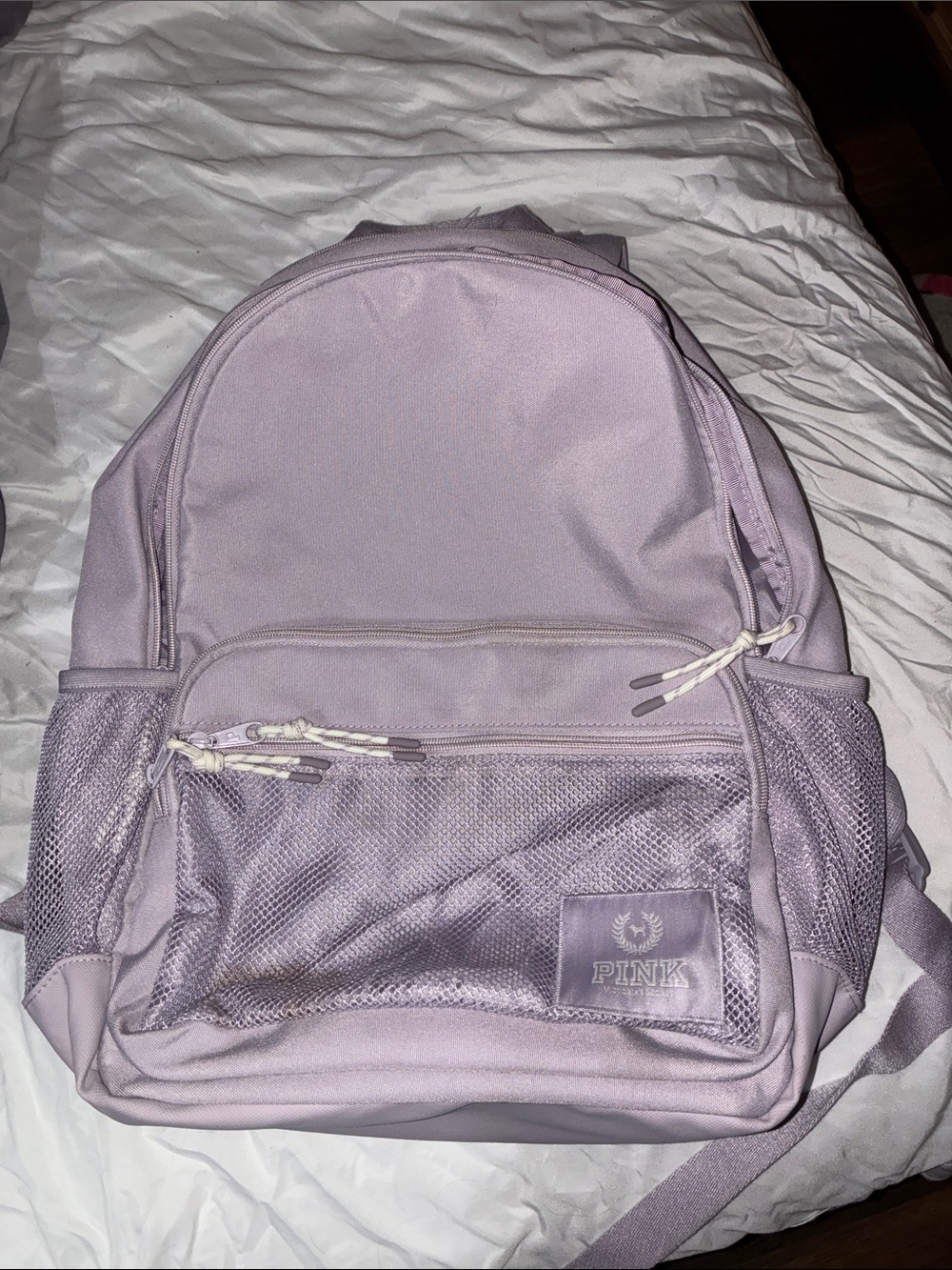 PINK Victoria's Secret Light Purple Canvas Backpack